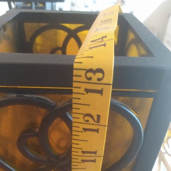 Vintage Spanish Revival Style Metal Ceiling Light with Acrylic/Plastic Panels - Picture 15 of 15